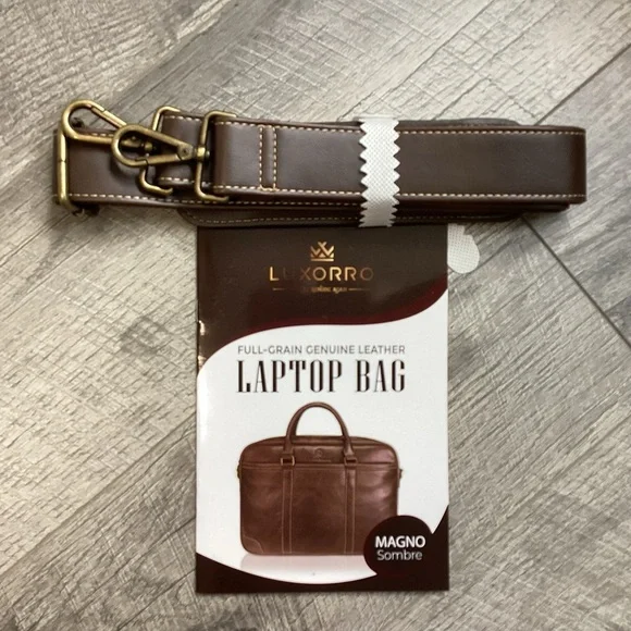 Luxorro Full Grain Genuine Leather Laptop Bag NWT